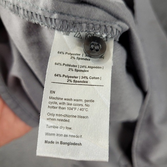 Chef Works Shirt Womens Medium Gray Button Up Cook‎ Kitchen Uniform Slim Fit Top - Picture 9 of 10